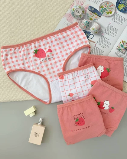 شورت نخ پنبه توت فرنگی 2 کد 4901