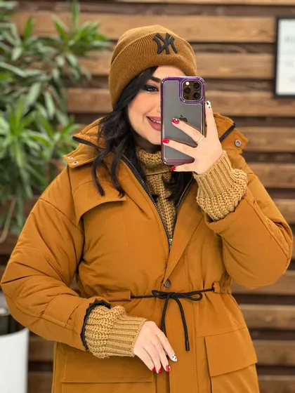 کاپشن کمرگت جیب پاکتی
