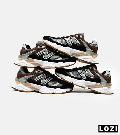 کفش کتانی مردانه و زنانه مشکی طوسی قهوه ای NEW BALANCE 9060 مدل 4973