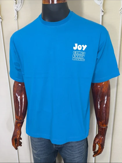 تیشرت یقه گرد مردانه آبی