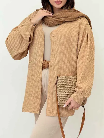 شومیز تک جیب پشت بندی