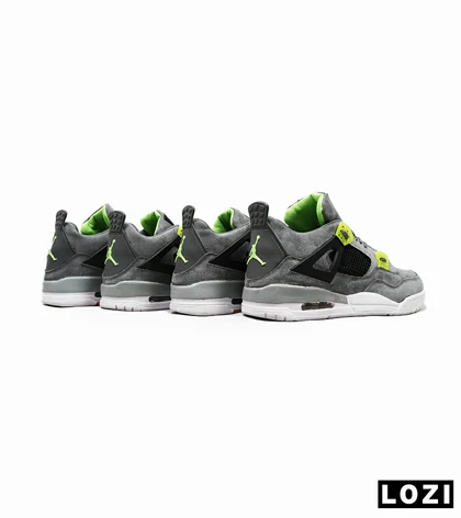 کتانی ساق‌دار مردانه طوسی مشکی سبز Nike air jordan 4