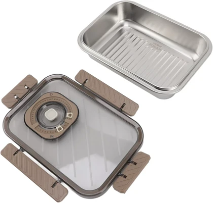 ظرف نگهدارنده غذا فریزری استیل مستطیل قفل دار