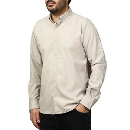 پیراهن آستین بلند لینن مردانه مدل 6105913