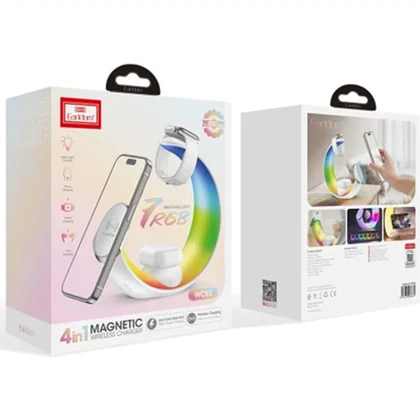 شارژر وایرلس 4 کاره ارلدام Earldom مدل ET-WC55 با توان 15W و نور RGB