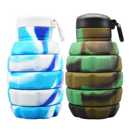 قمقمه سیلیکونی تاشو مدل Grenade ظرفیت 0.5 لیتر