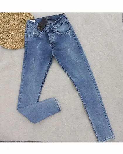 شلوار جین جذب رنگ آبی کد G-5448