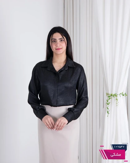 شومیز ساتن چروک آستین دکمه ASENA