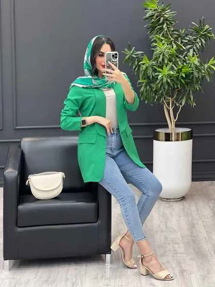 مانتو یقه آرشال جیب نما