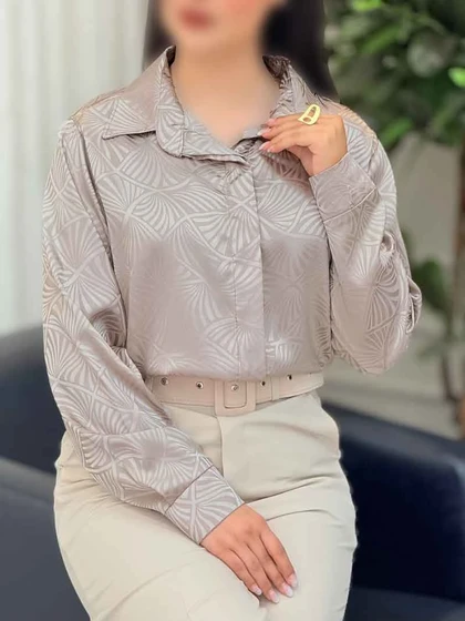 شومیز ساتن طرح دار هانا
