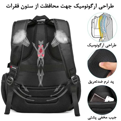 کیف مدرسه کوله پشتی لپ تاپ 17 اینچ اورجینال بنج BANGE 1901