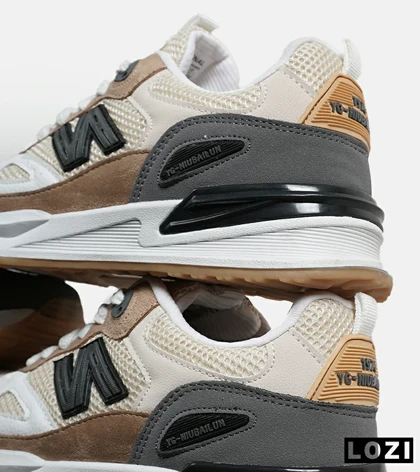 کفش کتانی مردانه کرم قهوه ای طوسی NEW BALANCE yg niubailun