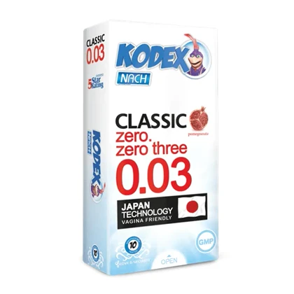 کاندوم کلاسیک 30 میکرون انار کدکس 10 عددی