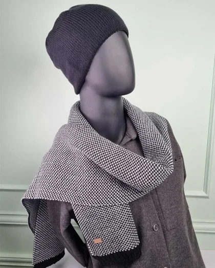 شال گردن مردانه بافت سیلکا طرح خالدار