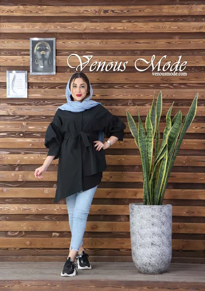 مانتو یک طرف چین‌دار
