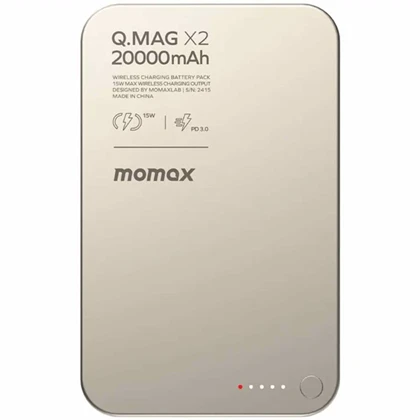 پاوربانک 20000 وایرلس 15 وات و تایپ سی 20 وات مومکس Q.MAG X2 IP133