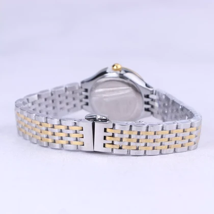 ساعت مچی اسپریت زنانه فلزی صفحه سبز قاب نگین‌دار L 4116/7