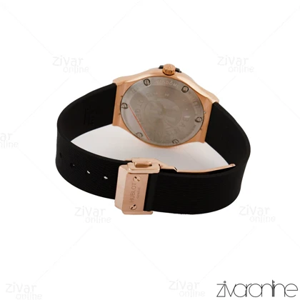 ساعت هابلوت زنانه کلاسیک فیوژن رزگلد فول نگین 105131