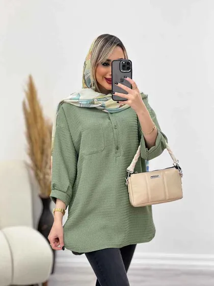 مانتو جلو بسته آستین پیله