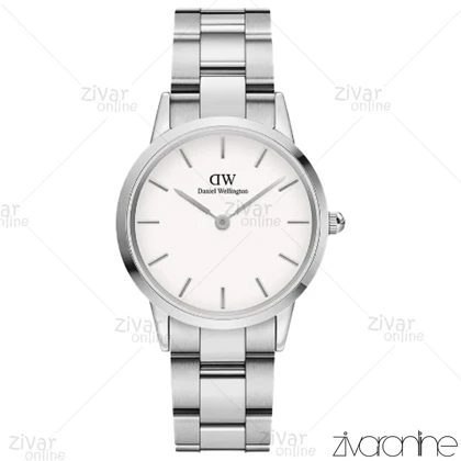 ساعت دنیل ولینگتون آیکونیک لینک زنانه سیلور صفحه سفید مدیوم 103457