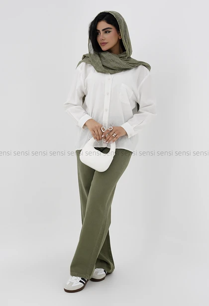 شلوار جین زنانه نیم بگ بلومزکد1006598