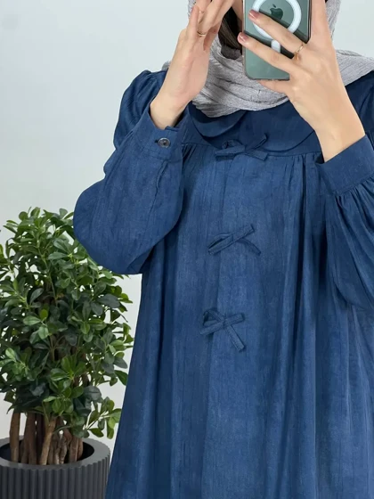 مانتو بلند دکمه دار پروانه 1