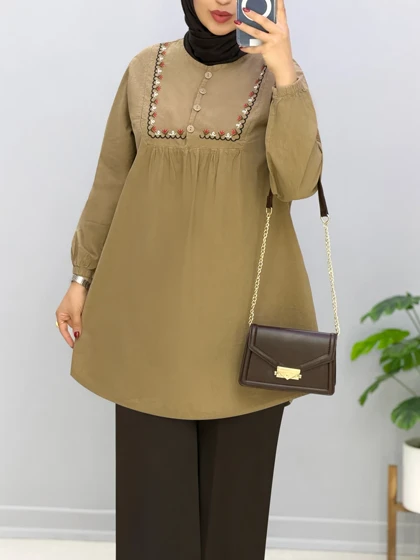 تونیک گلدوزی لینن رالین کد 20145543