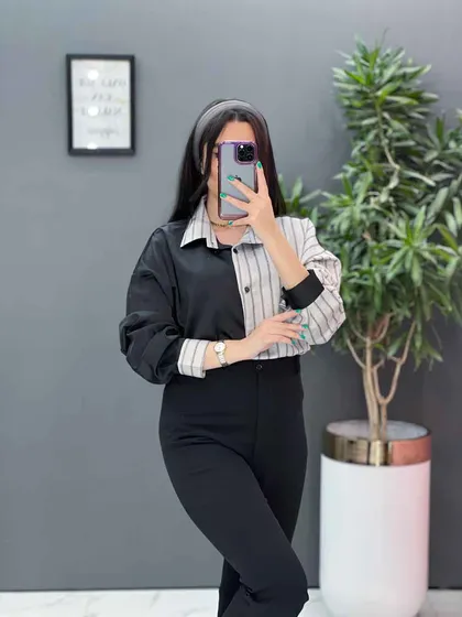 شومیز ترکیبی راه راه