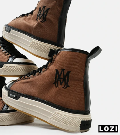 کفش اسنیکرزساق‌دار قهوه ای Amiri Simple مدل 5009