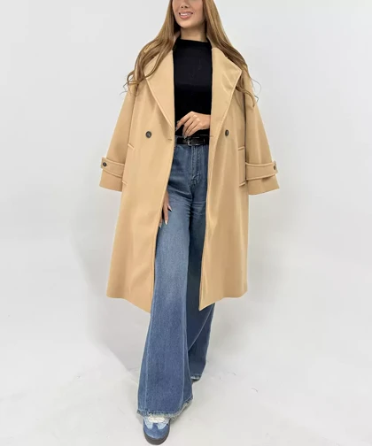 ترنچ کت پالتویی آستردار کد pl004/1 برند ردا