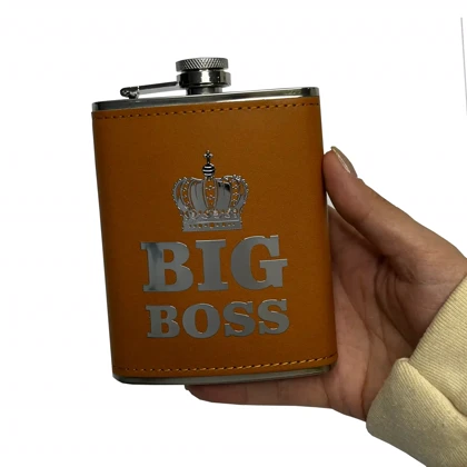 قمقمه جیبی یا هیپ فلاسک چرمی مدل Big boss