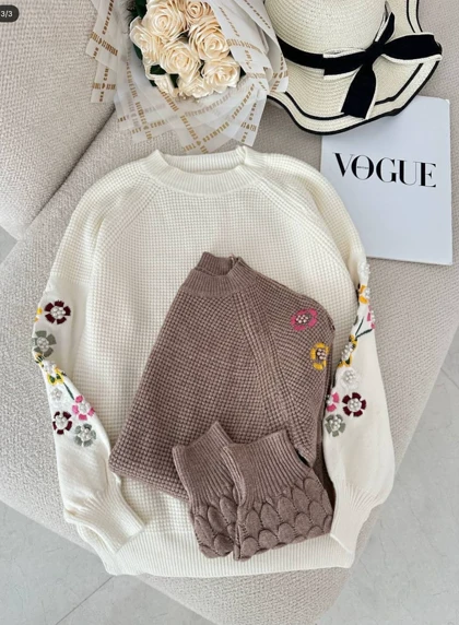 بلوز بافت زنانه گلدوزی شده گپ ترک