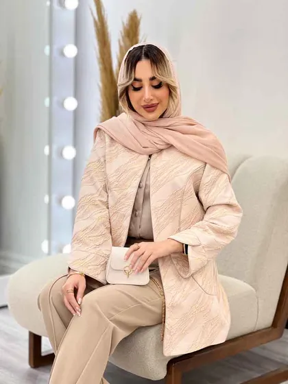مانتو ژاکارد جلو باز
