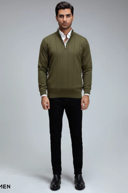 بافت مردانه نیم زیپ دیپلمات