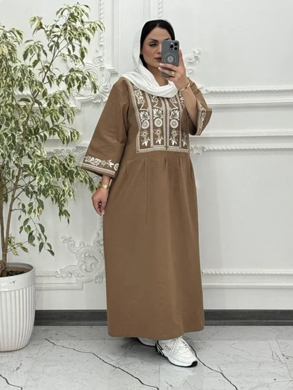 پیراهن ساحلی لینن طرح الهه 1398