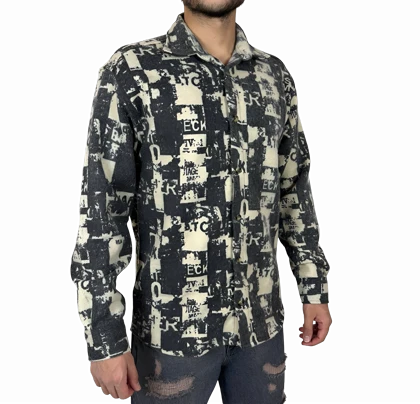 پیراهن پشمی آستین بلند مردانه طرح دار