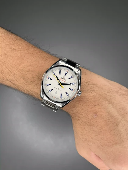 ساعت مچی امگا سیمستر بند سیلور صفحه سفید Omega Seamaster