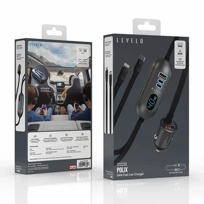 شارژر فندکی 84w لولو مدل LEVELO Polix