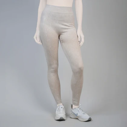 لگ سیملس ورزشی زنانه سنگشور کبریتی کمر هفتی مدل 4H0268 کرم