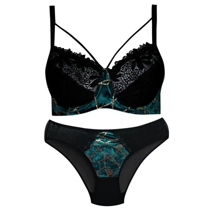 ست شورت و سوتین مخملی رعدوبرقی 102047 سایز75