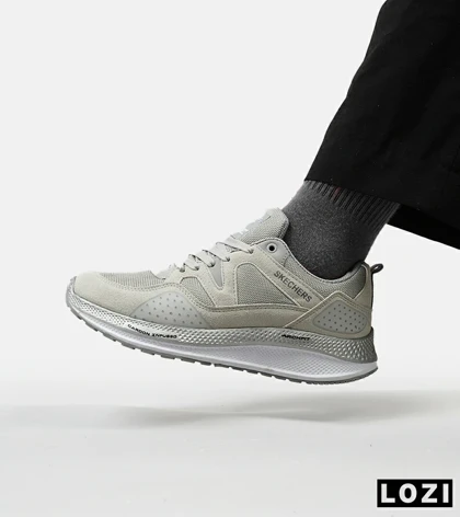 کفش کتانی طبی زنانه و مردانه طوسی سفید SKECHERS archfit v02