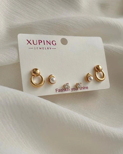 پک گوشواره میخی سه جفتی مینیمال ژوپینگ