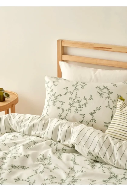 سرویس روتختی دو نفره Bella Maison مدل Lauren پنبه و پلی‌استر - سبز