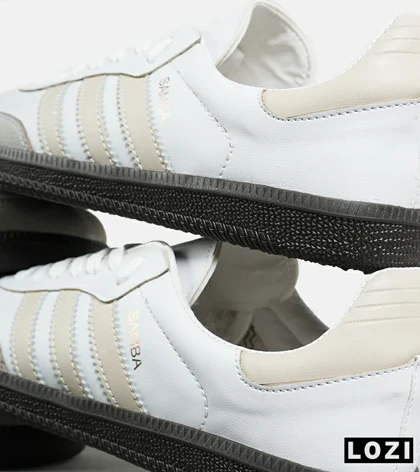 کفش کتانی مردانه و زنانه سفید کرم مشکی ADIDAS Samba مدل 7295