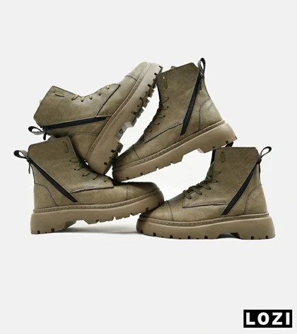 نیم بوت چرمی مردانه زیتونی Timberland