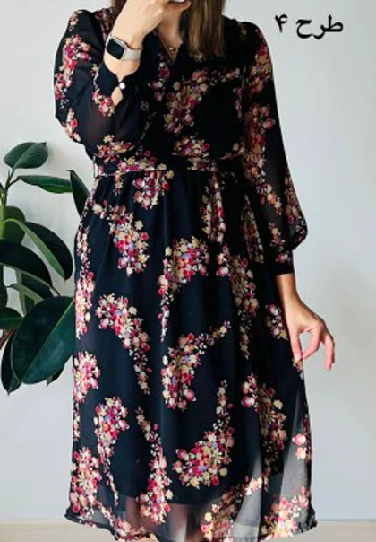 پیراهن حریر سرمه سری 17