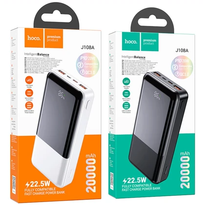 پاور بانک 20000 تایپ سی و یواس بی هوکو HOCO مدل J108A