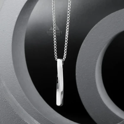 گردنبند مردانه مینیمال Twisted Bar Necklace KS