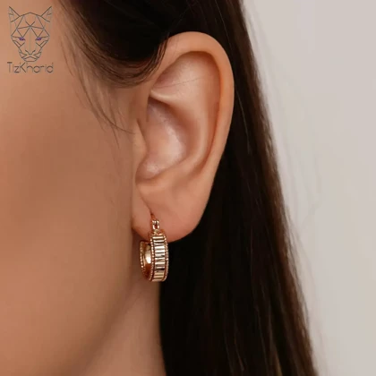 گوشواره حلقه‌ای ژوپینگ ریل طلایی