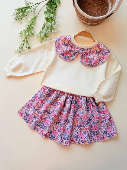 ست بلوز و دامن گل‌دار
